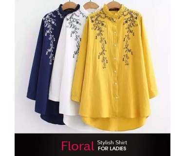 Floral Stylish Shirt For Ladies